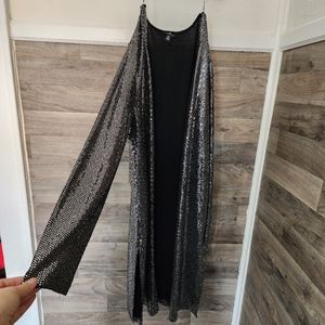 JL Jules & Leopold Sequin Cardigan - Dark Silver